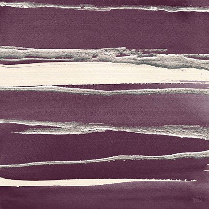 Framed Silver Rose II Purple Print