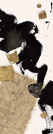 Framed Gilded Collage I on White Print