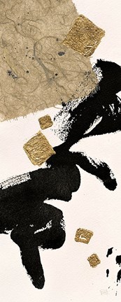 Framed Gilded Collage I on White Print