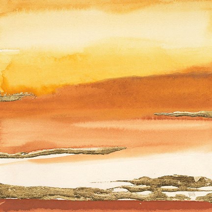 Framed Gilded Amber I v2 Print