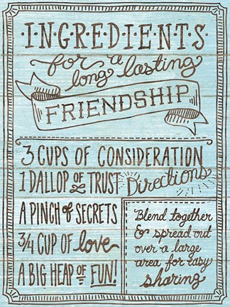 Framed Ingredients For Life IV Blue Print