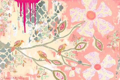 Framed Three Little Birds B Print