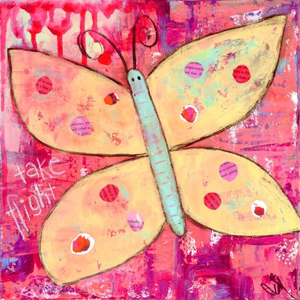 Framed Yellow Butterfly Print