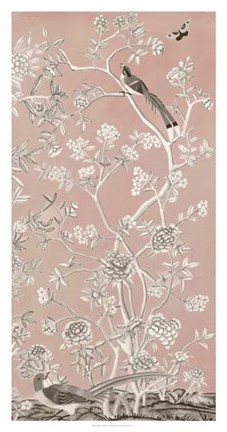 Framed Blush Chinoiserie I Print