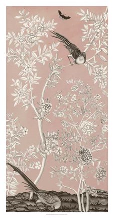 Framed Blush Chinoiserie II Print