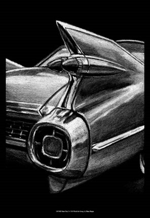 Framed Retro Fins I Print