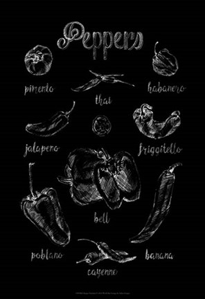 Framed Pepper Varieties Print