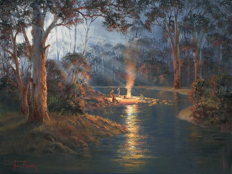 Framed Megalong Creek Moonrise Print