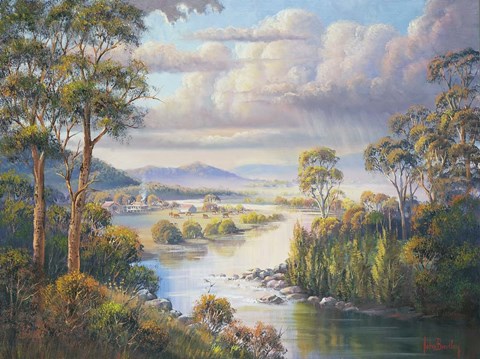 Framed Summer On The Clarence Print