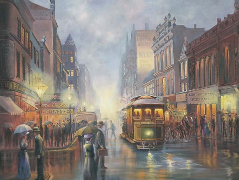 Framed Sydney By Gaslight Print