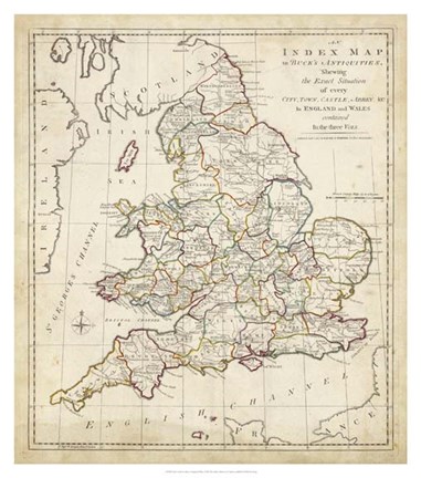 Framed Towns, Castles &amp; Abbey&#39;s in England &amp; Wales Print