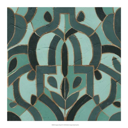 Framed Turquoise Mosaic IV Print