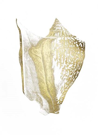 Framed Gold Foil Shell III Print
