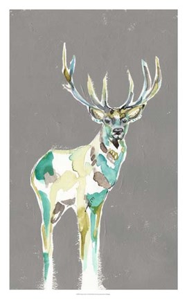 Framed Solitary Deer I Print