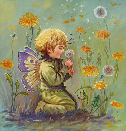 Framed Dandelion Elf Print