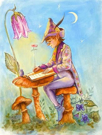 Framed Elf Scribe Print