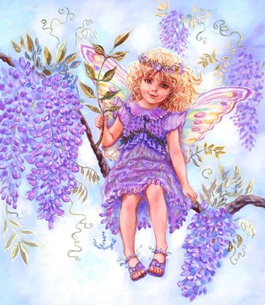 Framed Wisteria Fairy Print