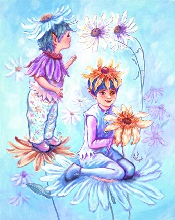 Framed Daisy Elves Print
