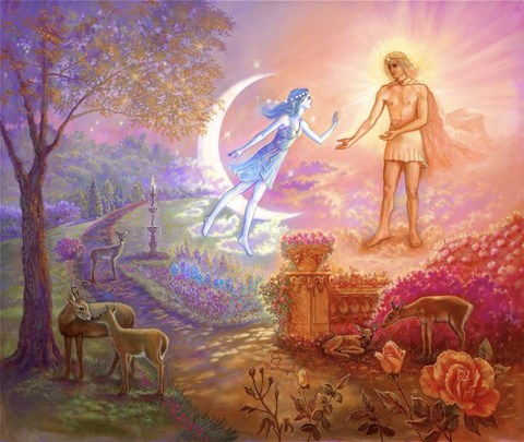 Framed Garden Of The Sun And Moon Print