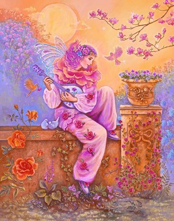 Framed Rose Pierrot Fairy Print