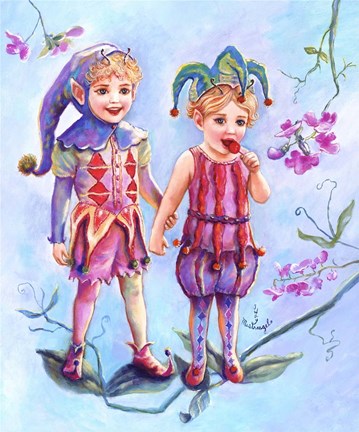 Framed Sweet Pea Elves Print