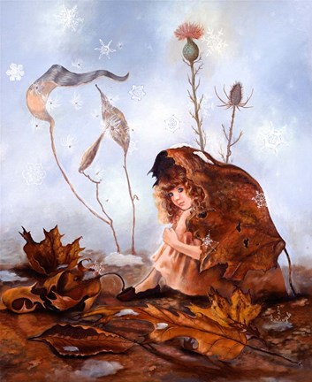 Framed Thumbelina In Leaves Print