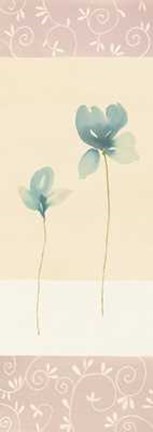 Framed Fleurs Bleues Et Ornements II Print