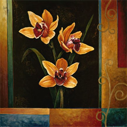 Framed Yellow Orchids Print