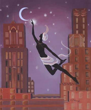 Framed Art Deco Gliding Print