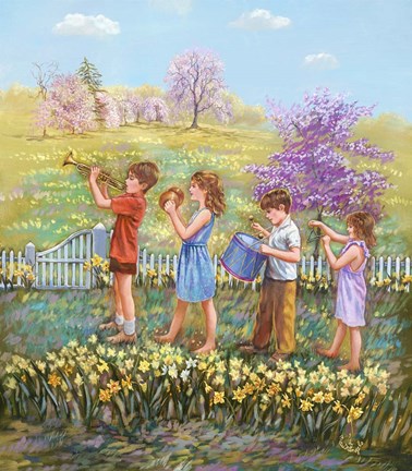 Framed Daffodils - Garden Gates Print