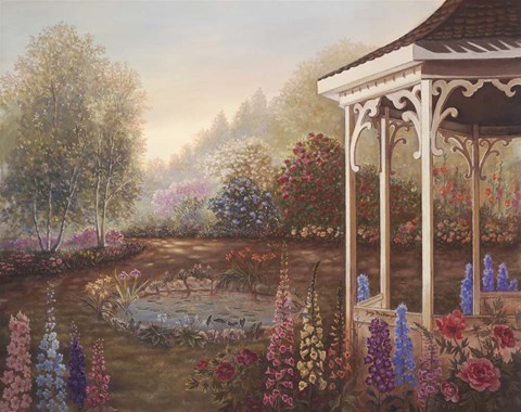 Framed Gazebo With Foxgloves Print