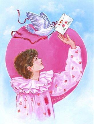 Framed Sending Dove Letter Print