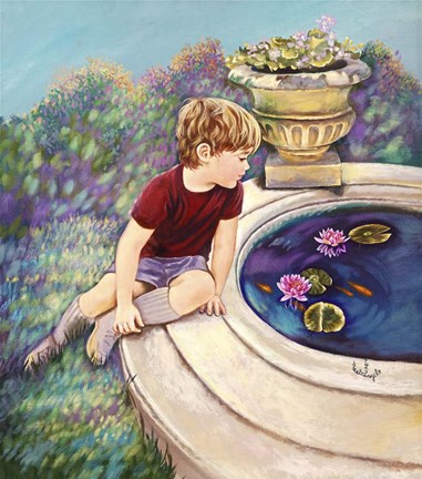 Framed Water Lilies - Garden Gates Print