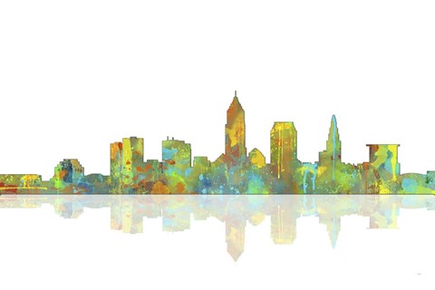 Framed Cleveland Ohio Skyline 1 Print