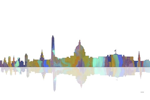 Framed Washington DC Skyline 2 Print