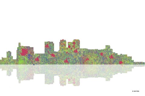 Framed Birmingham Alabama Skyline 1 Print