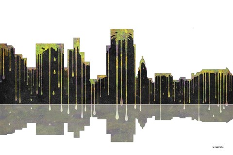 Framed Boise Idaho Skyline BW 1 Print