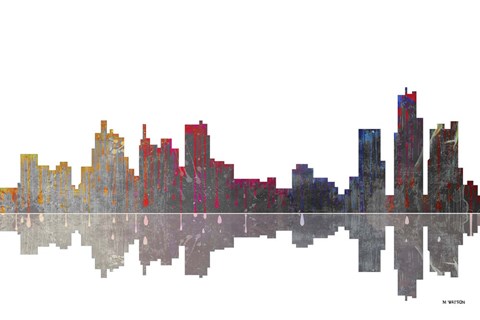 Framed Boston Massachusetts Skyline BW 1 Print