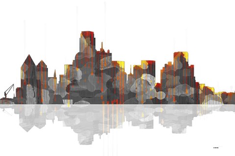 Framed Dallas Texas Skyline BW 1 Print