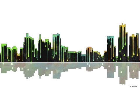 Framed Detroit Michigan Skyline BW 1 Print