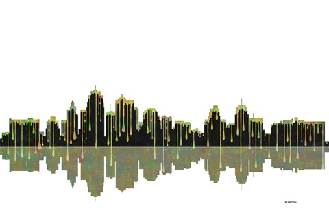 Framed Kansas City Missouri Skyline BW 1 Print