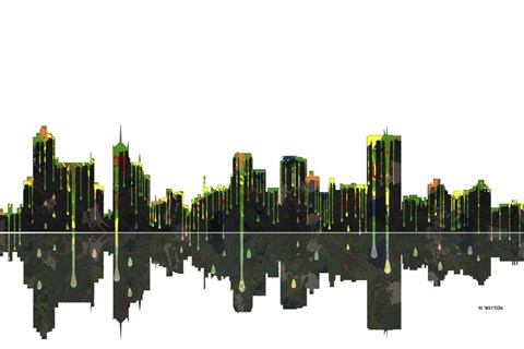 Framed Memphis Tennessee Skyline BW 1 Print