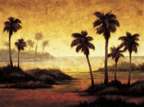 Framed Sunset Palms II Print