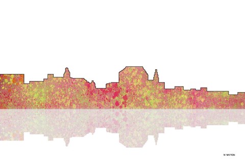 Framed Augusta Maine Skyline 1 Print