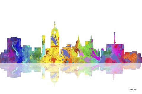 Framed Lansing Michigan Skyline 1 Print