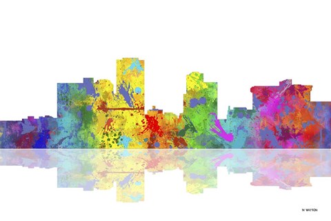 Framed Little Rock Arkansas Skyline 1 Print