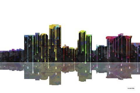 Framed Little Rock Arkansas Skyline BW 1 Print