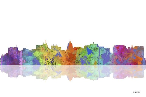 Framed Madison Wisconsin Skyline 1 Print