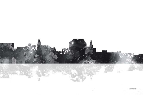 Framed Augusta Maine Skyline BG 1 Print