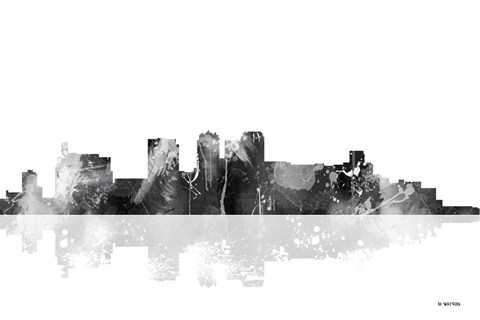 Framed Birmingham Alabama Skyline BG 1 Print